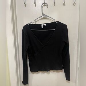 H&M Black Basic Ribbed Shirt